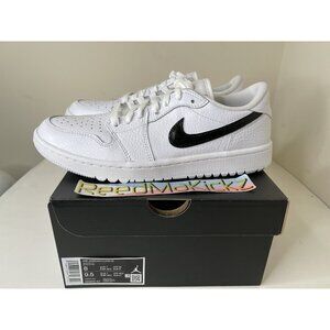 Jordan 1 Low Golf Spikeless White Black Swoosh CUSTOMS Mens 8us